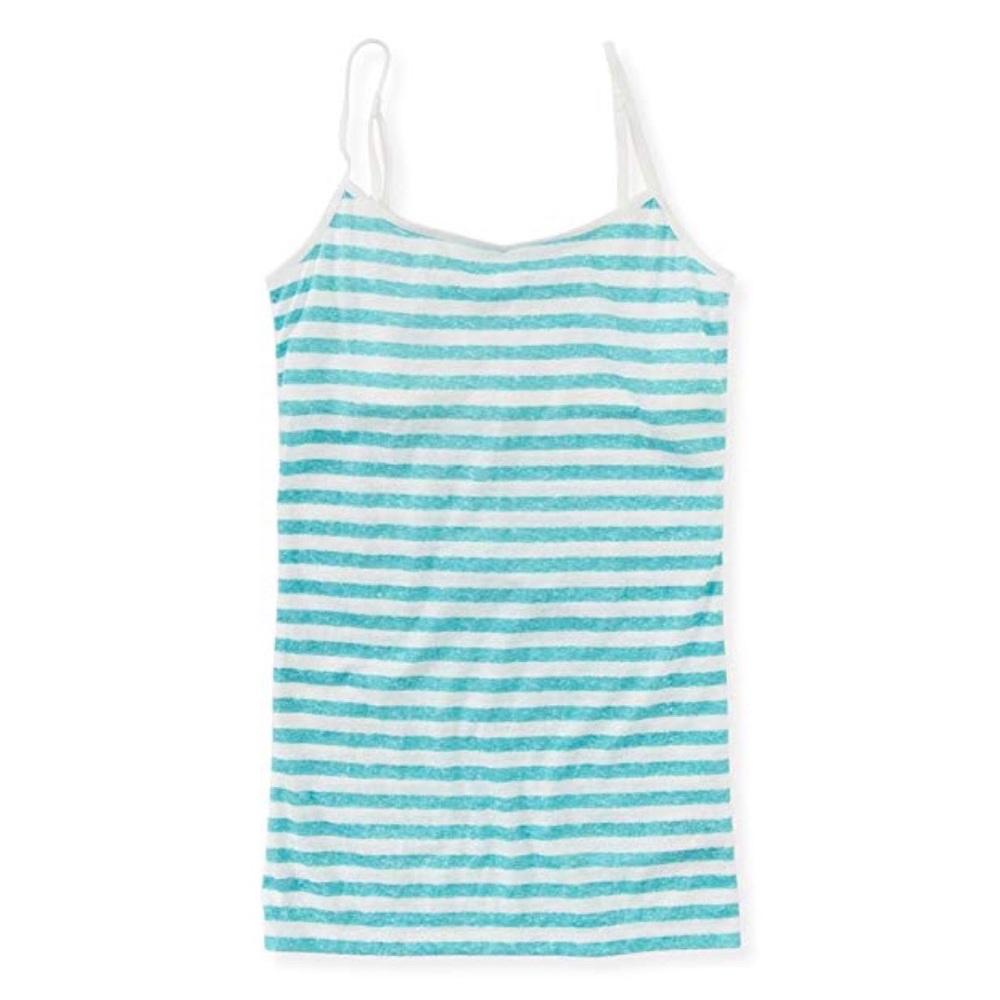 NWOT🌸Aero 'Favorite Cami'- White + Aqua striped
